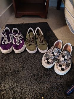 3 pair Vans ,2 converse woman's size 9