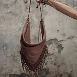 Women's Vacation Bohemian Style Embroidered Fringe Tote Shoulder Bag