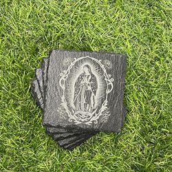 Mother’s Day Hand Crafted Virgencita De Guadalupe Stone Coaster 1 Pc