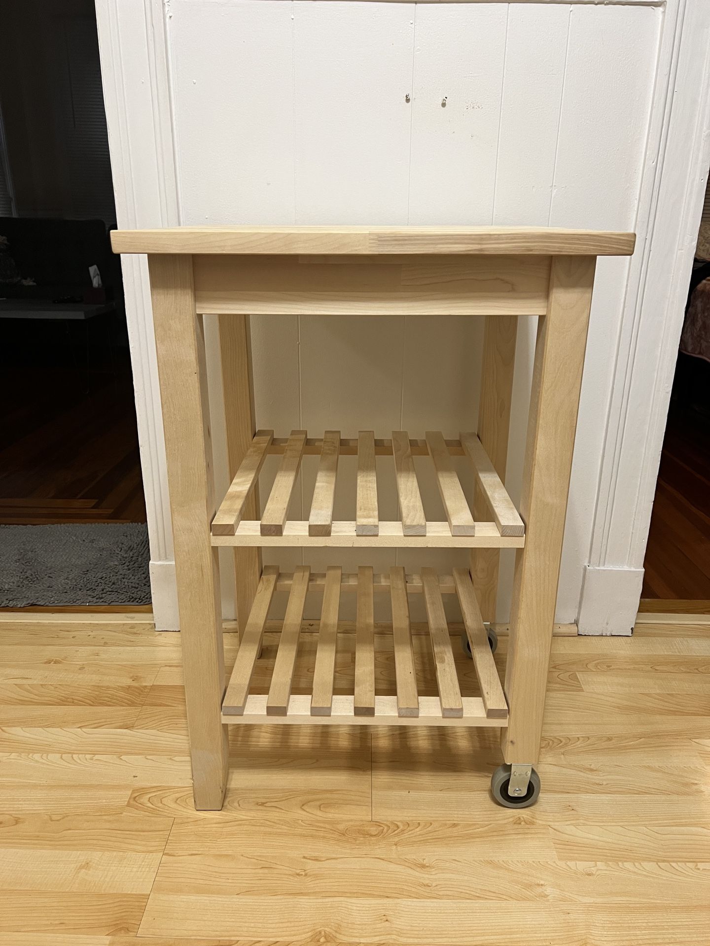 Kitchen Extra Shelves-wood With 2 Wheels