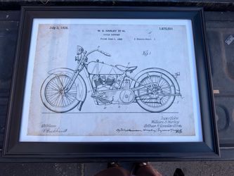Framed Harley-Davidson 1928 Patent Print