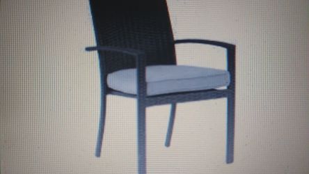 Better Homes and Gardens Long Ridge 2-Piece Patio Wicker Dining Chairs Set with Gray Cushions