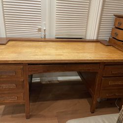 Antique Oak Schoolteachers Desk
