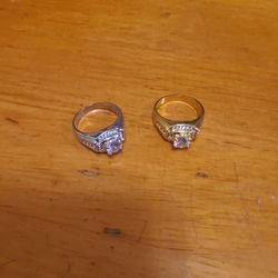 Gold Plated Cubic Zirconia Ring Size 10