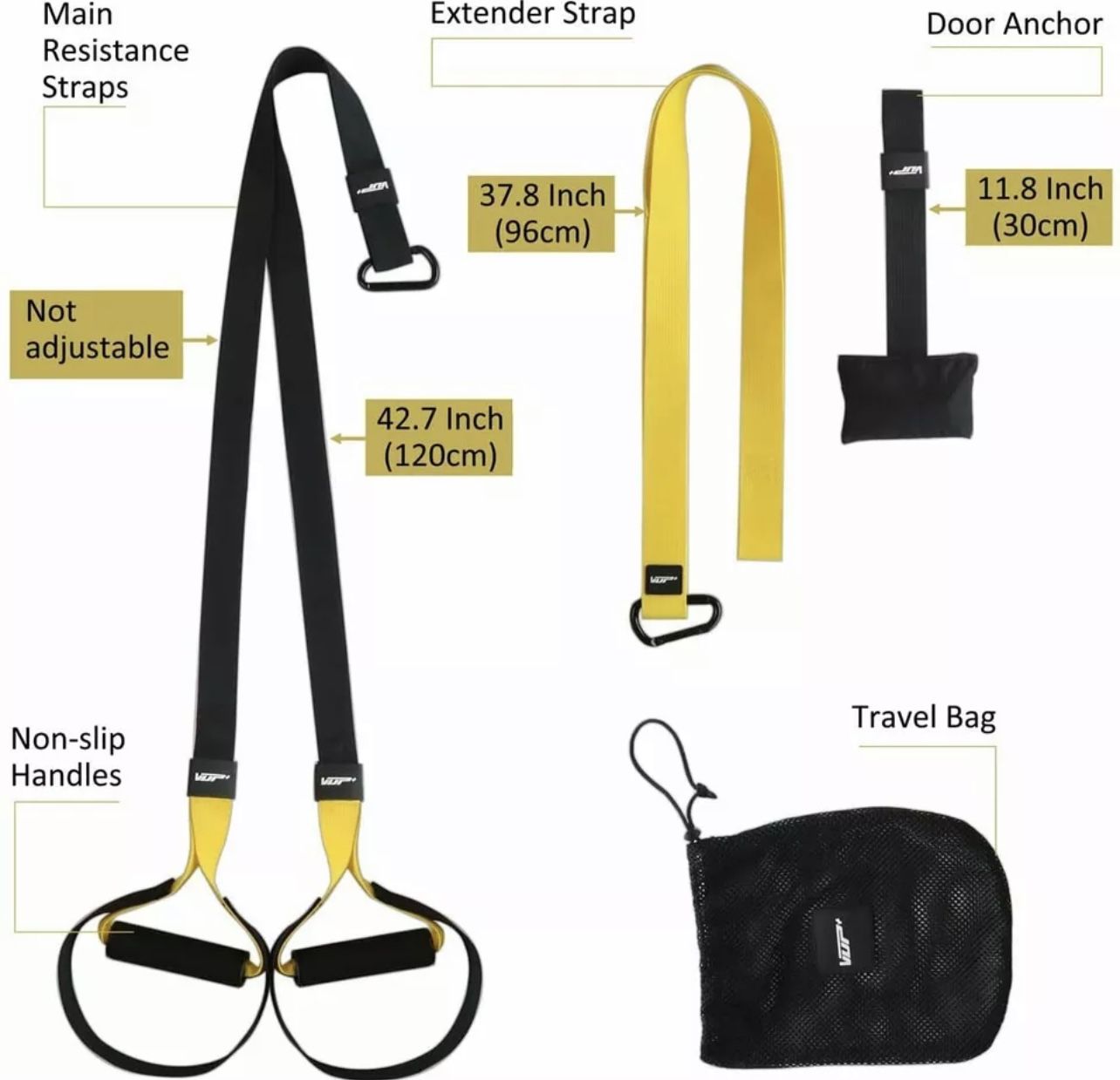 Home Gym Suspension Resistance Strength Training Fitness Straps Workout Trainer