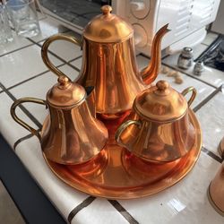 Portuguese copper tea set