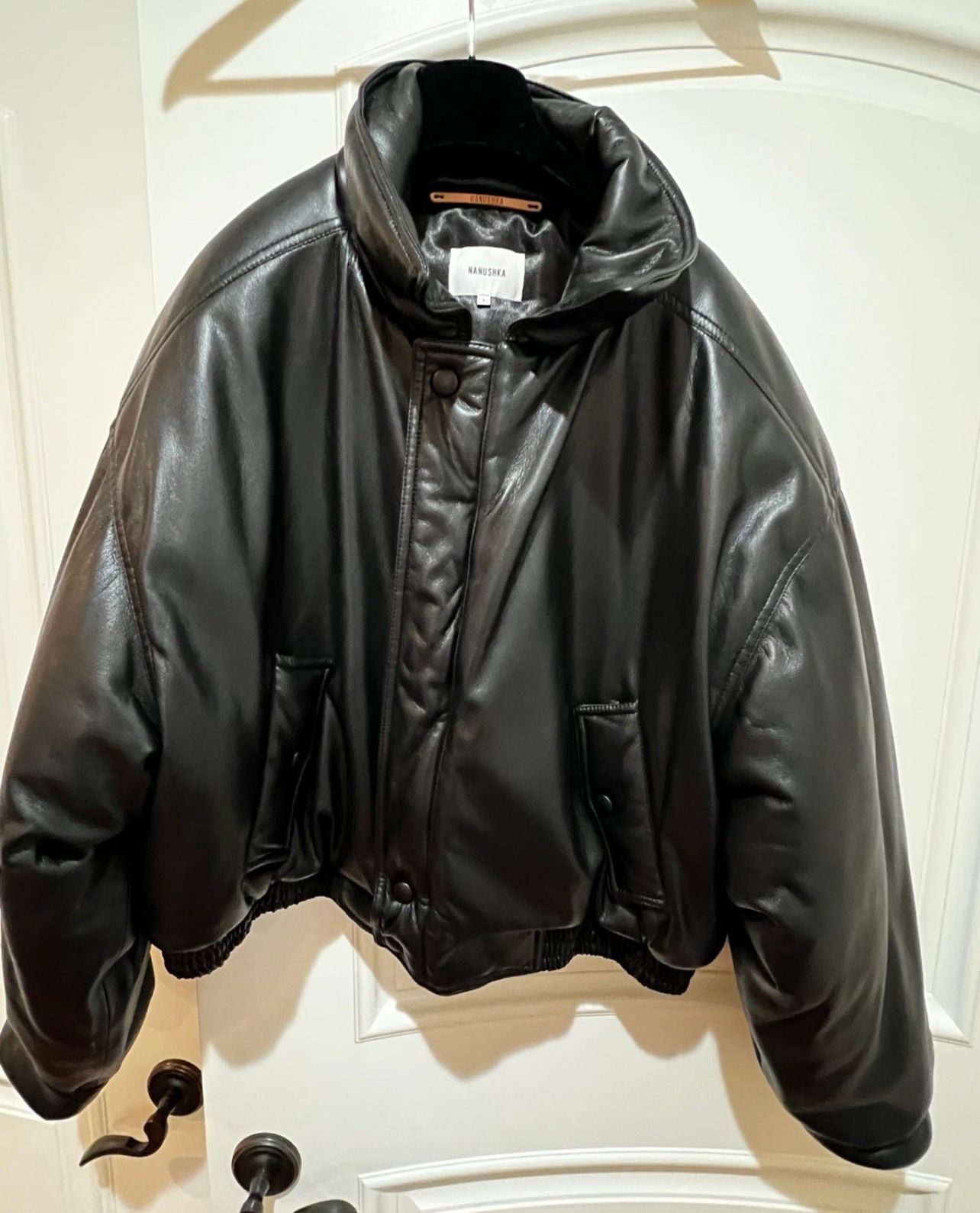 NANUSHKA Hide Quilted Padded Vegan Leather Jacket Size Large