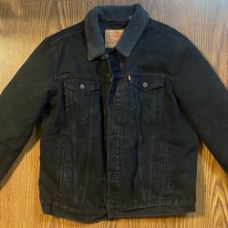 Levi’s Black Denim Sherpa Jacket Size XL