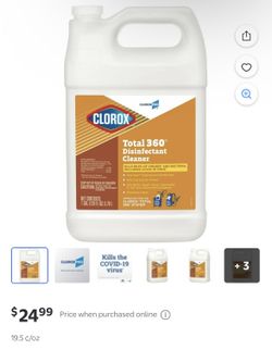 Clorox 1 Gal Total Desinfectante ($10 Each)