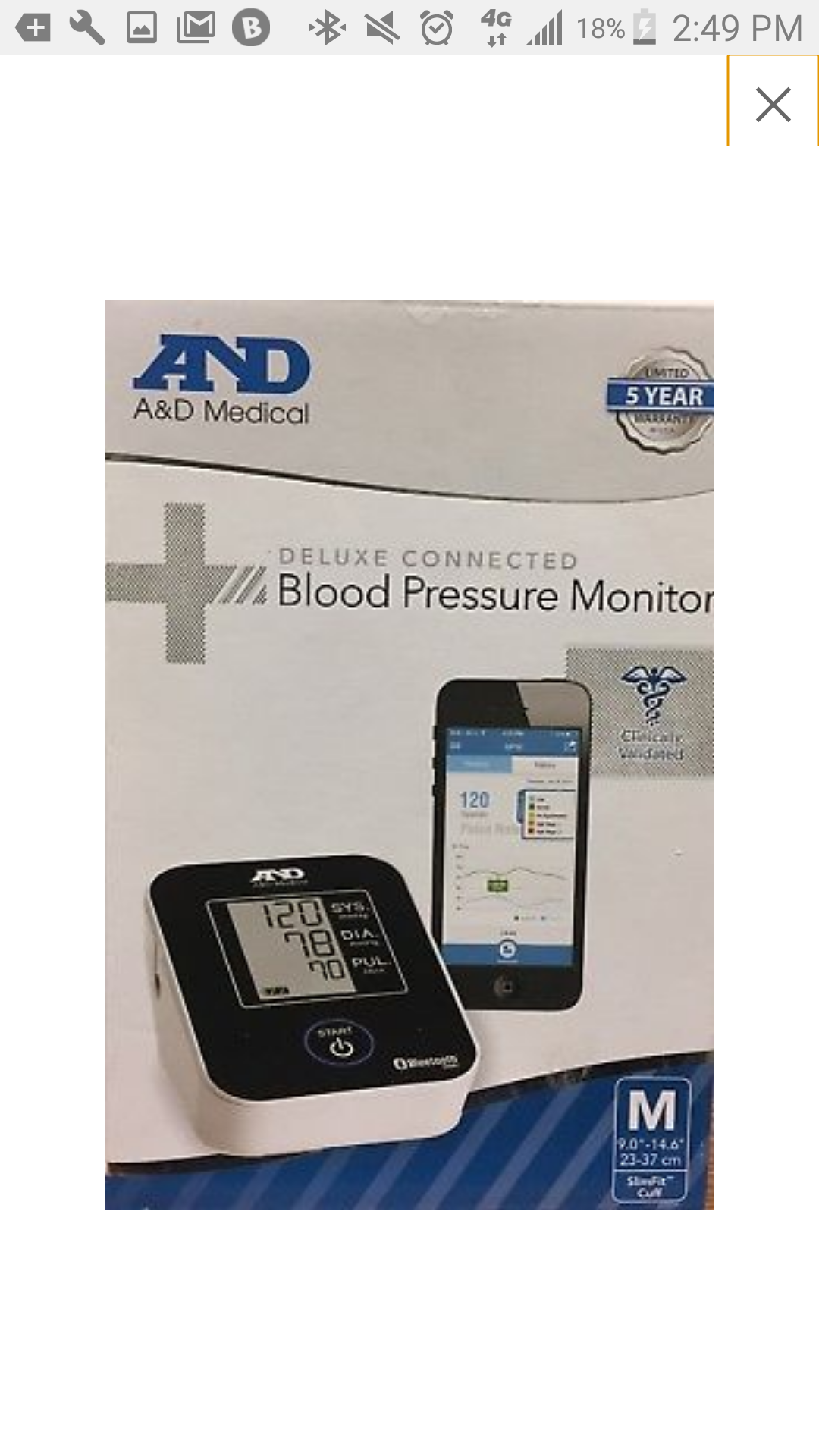 Deluxe Blood Pressure Monitor UA-651W-V AC Adapter included