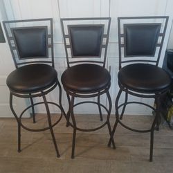 Brown Metal Bar Stools