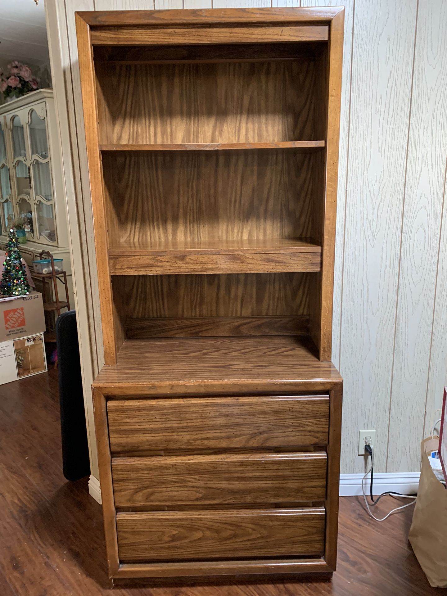 Solid Wood 3 Drawer Bookshelf