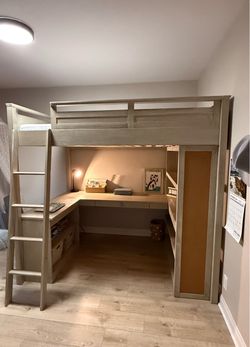 Pottery Barn Teen Sleep + Study Full Loft Bed