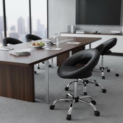 Swivel Adjustable Work Stool Task Chair (Black)