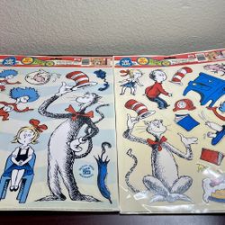 Dr. Seuss Cat in the Hat Characters Window Clings 2 Sheets