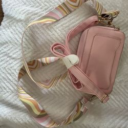Pink Crossbody Bag With Strap