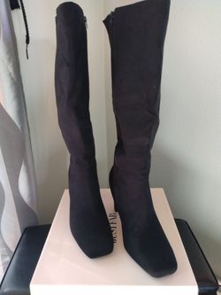 Justfab Black Heeled Evelyn Boots