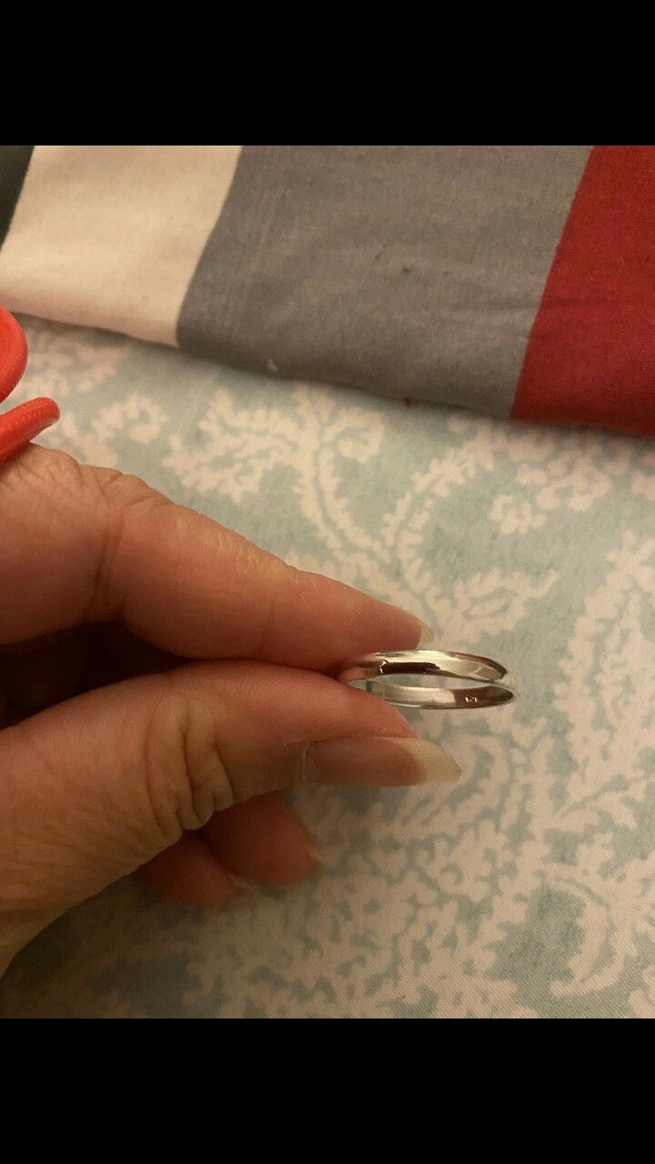 Real 925 sterling silver Simple wedding band Size 11