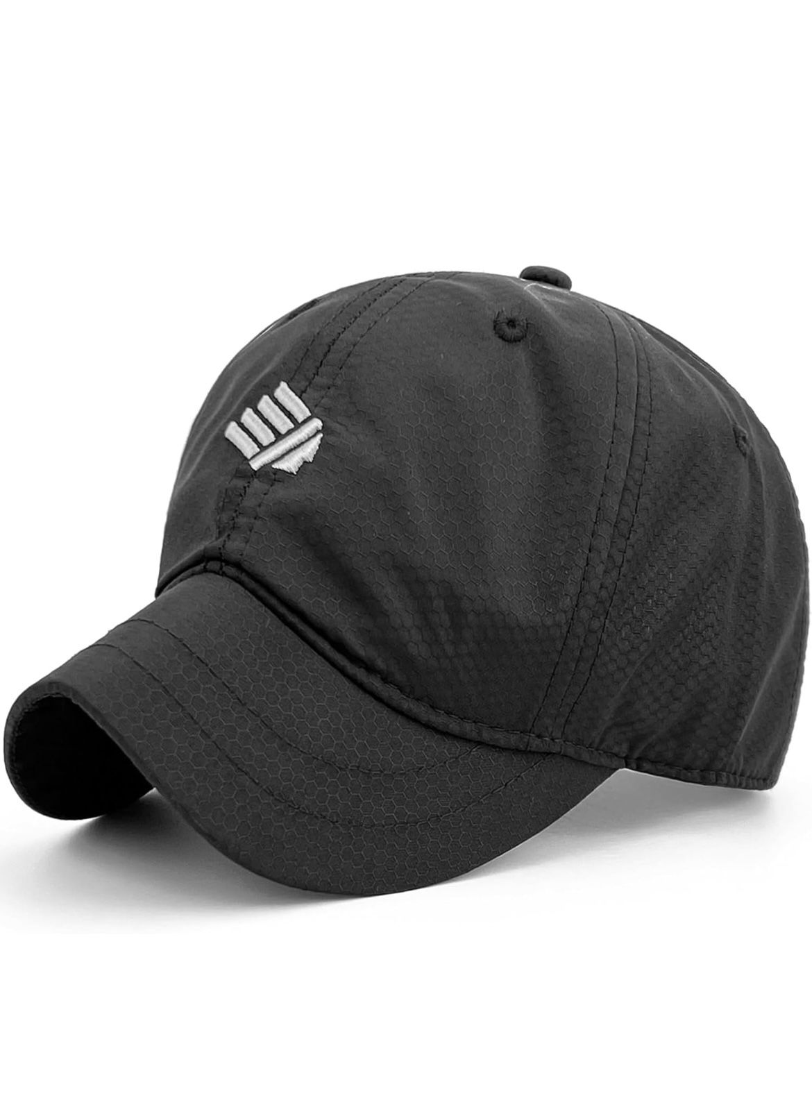 Short Bill Baseball Caps for Women Quick Dry Mens Unstructured Short Brim Ball Hats for Running-2pack