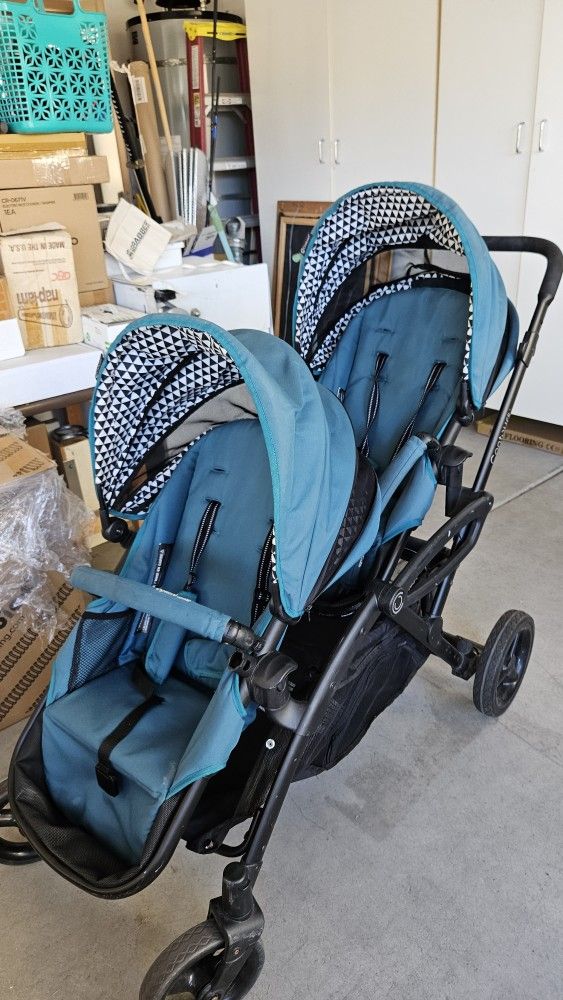 Contours Double Stroller Teal - Great condition 