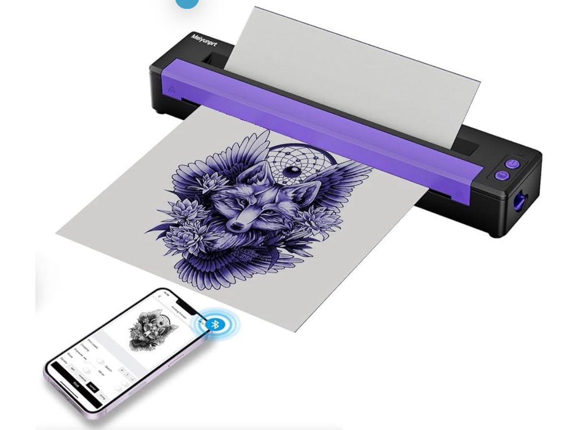 Tattoo Stencil Printer, Wireless Stencil Printer for Tattooing, Portable Temporary Thermal Tattoo Machine kit for Tattoo Artists & Beginners