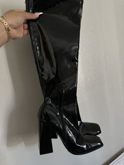 Black Knee High Heel Boots