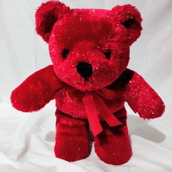 Red Sparkly Bear Plush