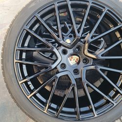 22" New Glossy Black Wheels With New PIRELLI Tires For PORSCHE CAYENNE 