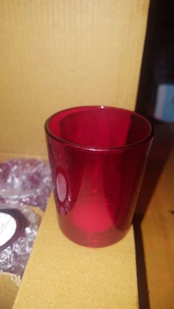Hosley's Set of 12 Red Glass Votive, Tea Light Holders. Ideal for Parties, Weddings, Spa, Events, Votive Candle Gardens
