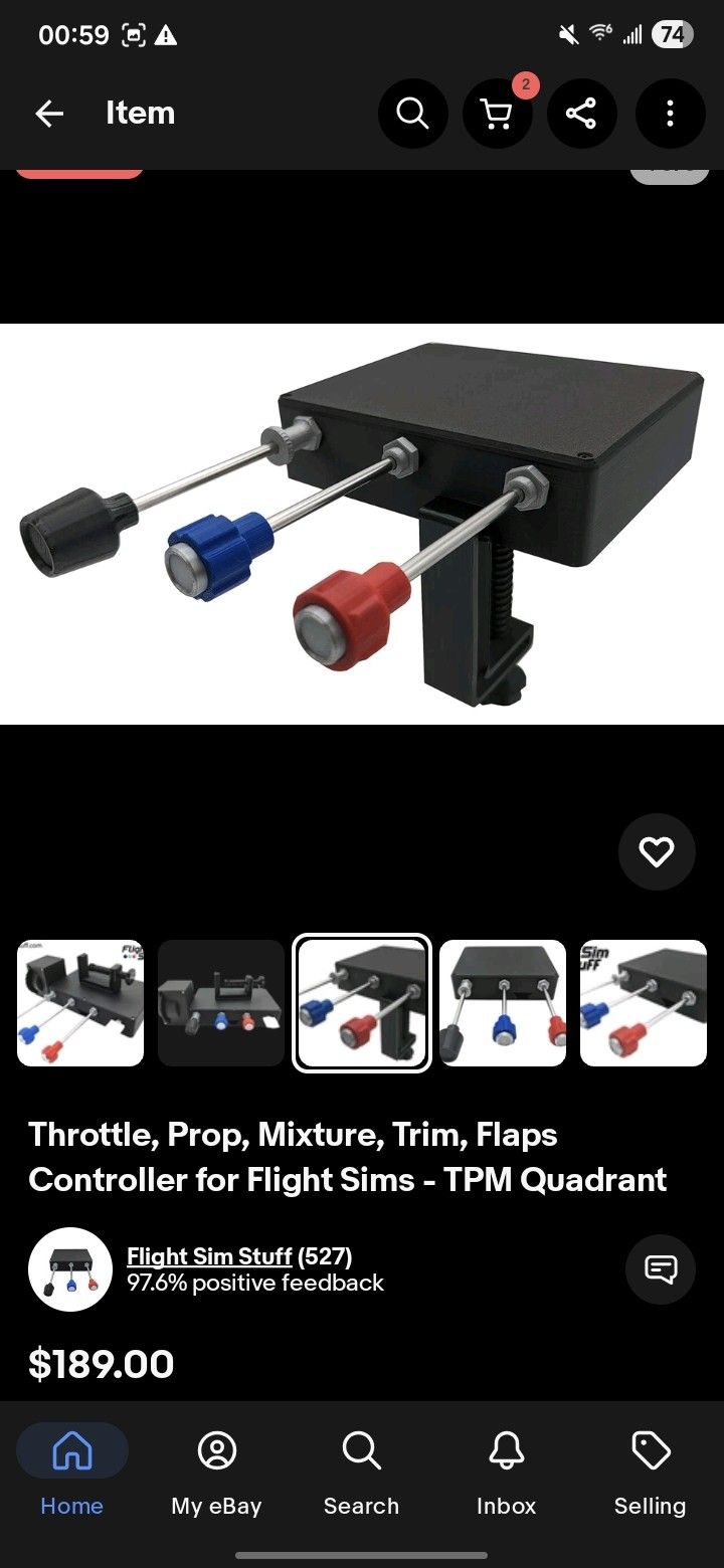 Throttle, Prop, Mixture, Trim, Flaps Controller for Flight- Sims -TPM Quadrant