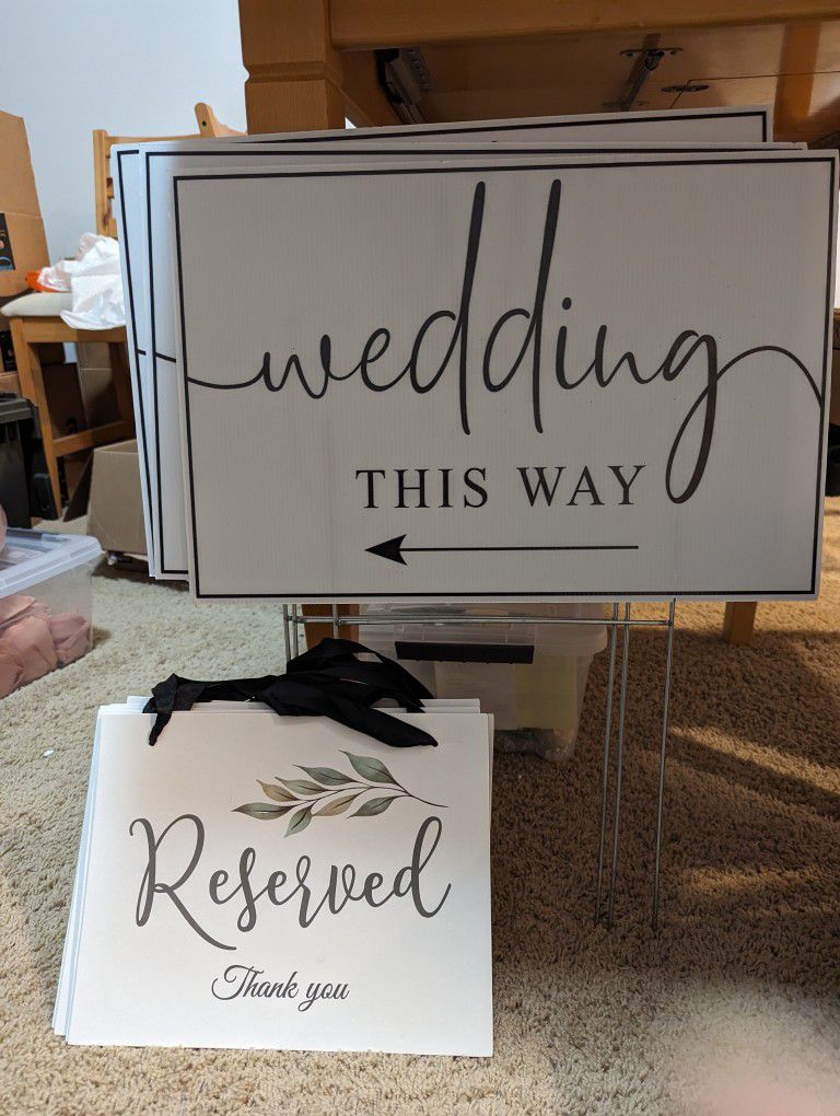 Wedding Parking  & Aisle Reserved Signs 