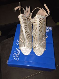 Silver booties heels - Size 10