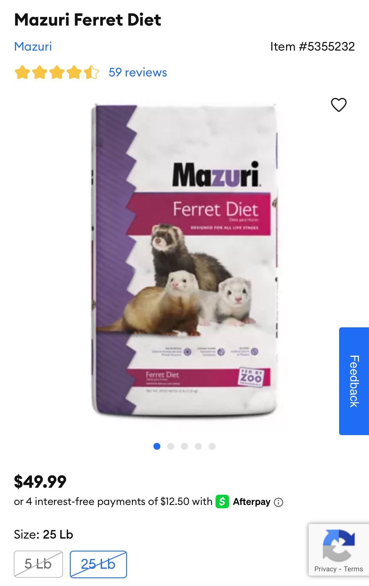 Mazuri Ferret food