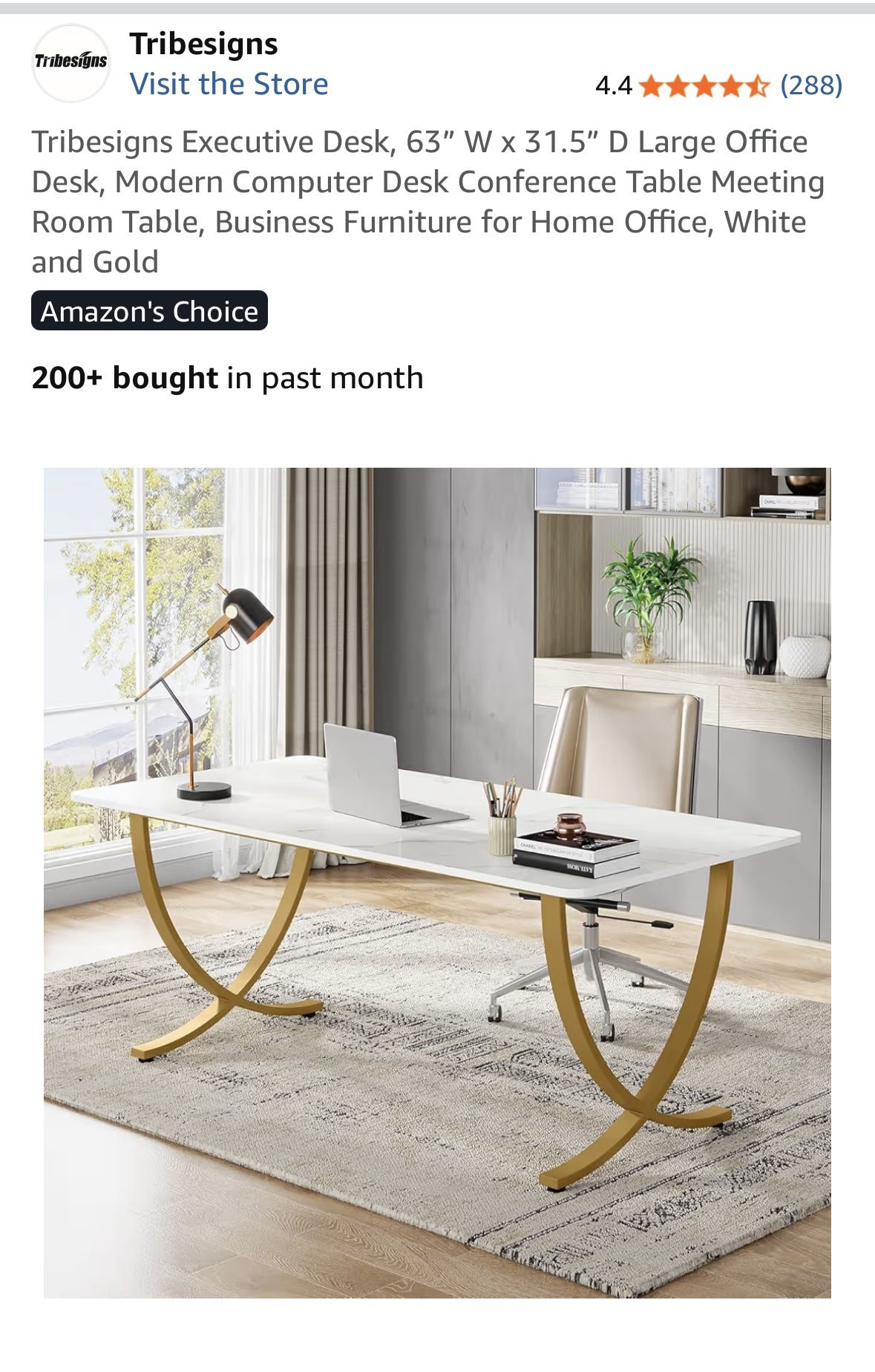 White & Gold Desk (Brand New- In Box)