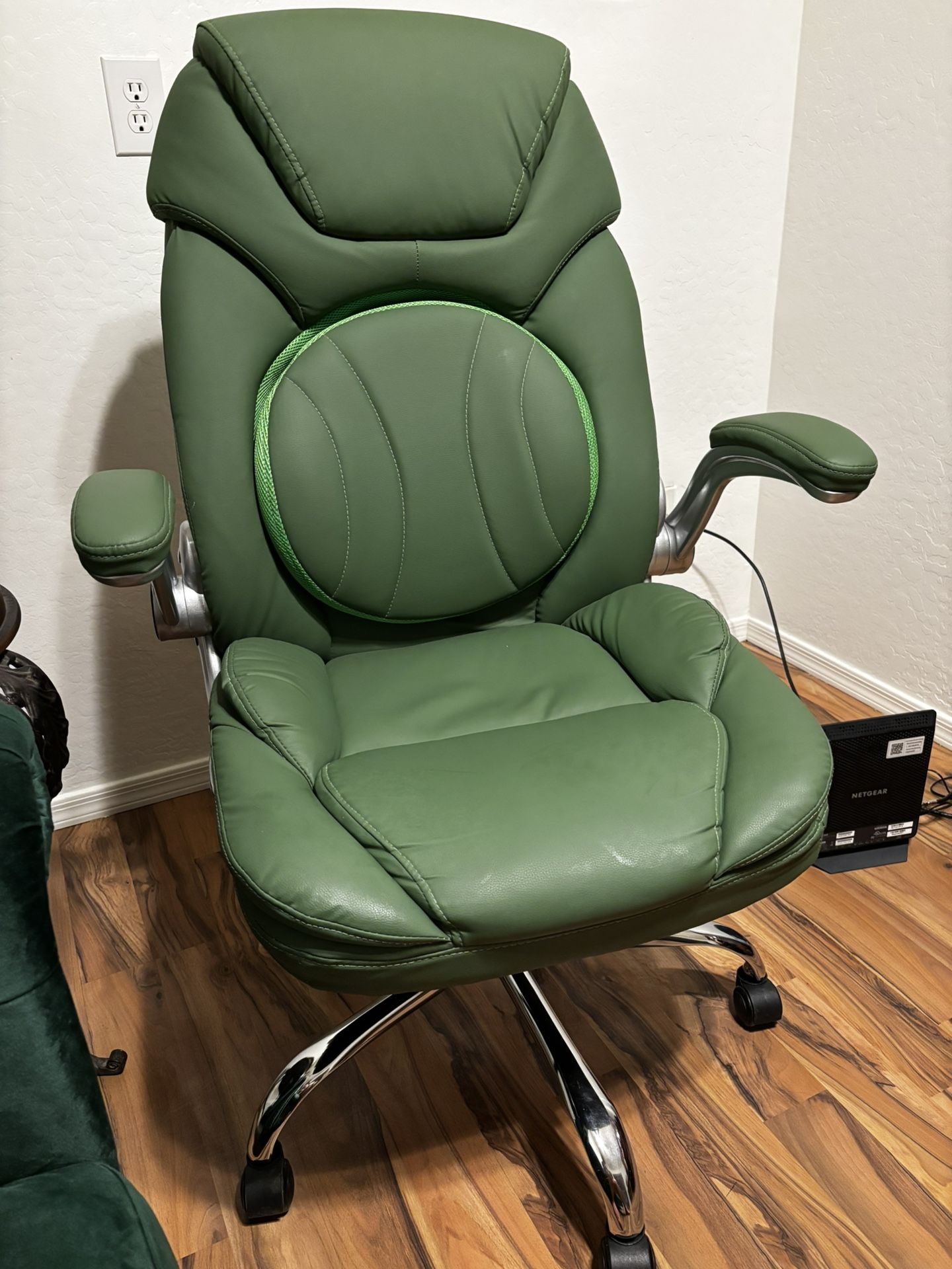 Lumbar support, green office chair or gaming chair