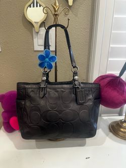 Coach Signature Embossed Leather Tote Bag