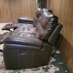 Couch Double Recliner Fauz Leather