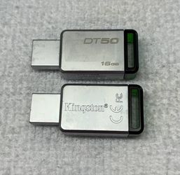 Qty 2 - Kingston 16GB DT50 3.0 USB DataTraveler 50 Flash Thumb Drives