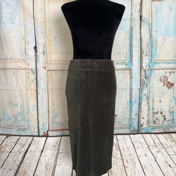 Definitions by D.Jeans Women Corduroy Dark Green Pencil Midi Skirt Size Small