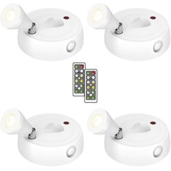 Olafus Spot Lights Indoor 4 Pack, Wireless Spotlight Battery Operated,