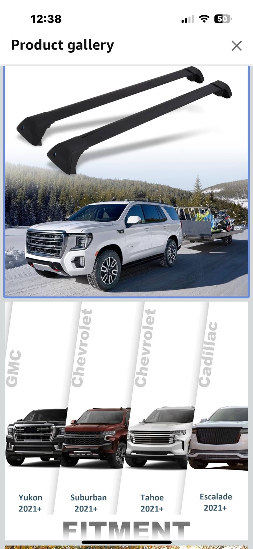 Brand New Lockable Roof Rack Cross Bars 2021-2025 Tahoe/Suburban/Escalade/Yukon