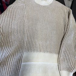 Women Sweater Cream/light Brown Size XS