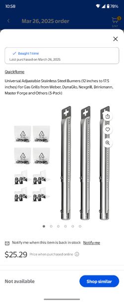 Quick Flame Universal Stainless Steel Grill Tubes