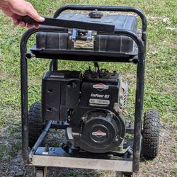 Generator 10 HP Briggs Stratton Engine 7500 Watt , 220 - 110 Outlets , Runs Good , Set Caster Wheels For Easy Moving 