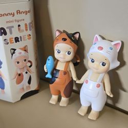 Lot Of 2 Sonny Angel Cat Life Series Black Brown And White Color