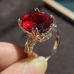 Size 7 In A Half Red ruby Cubic Zircon 