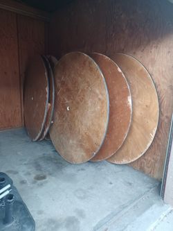 60 'Wood Round Tables
