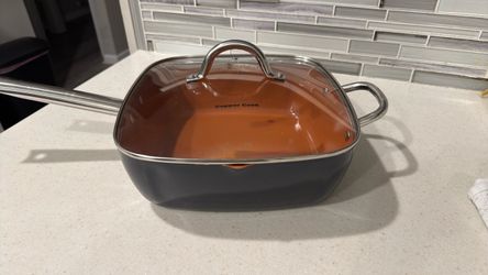 Copper Cook Square Pan with Glass Lid