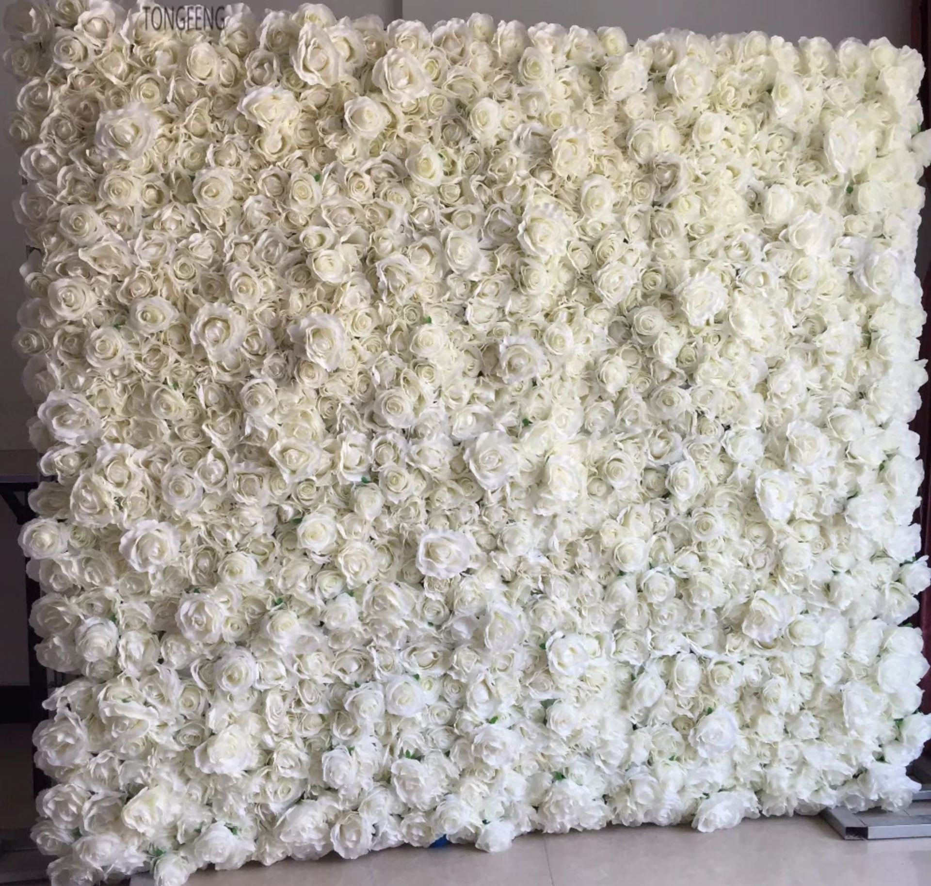 White 3d Silk Flower wall 