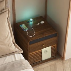 Brand New Sealed Nightstand with Charging Station, Smart Nightstand